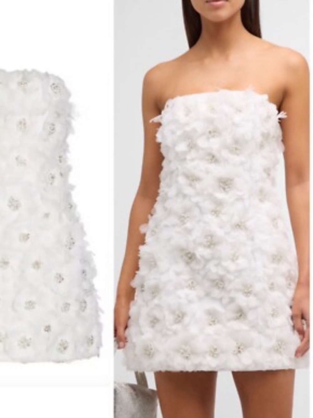 Alice + Olivia STUNNING White Floral Appliqué Mini Dress * BROKEN ZIP